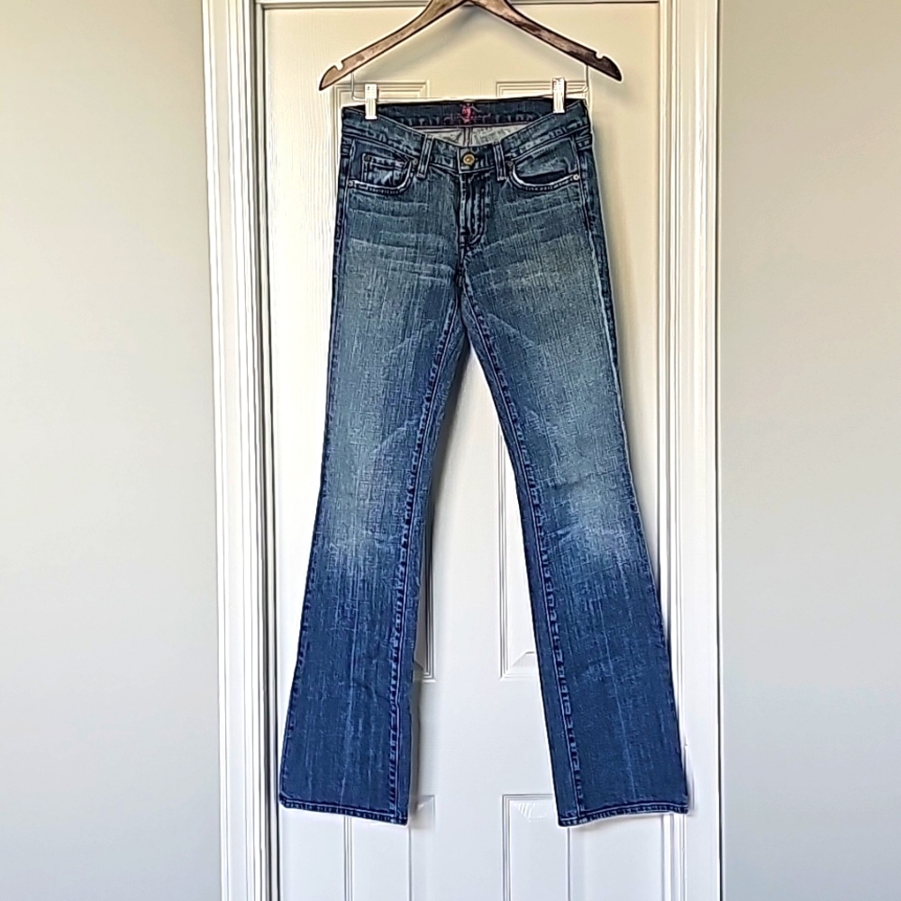 7 For All Mankind Pink Stitching Bootcut Denim Size W27 L32 Limited Edition